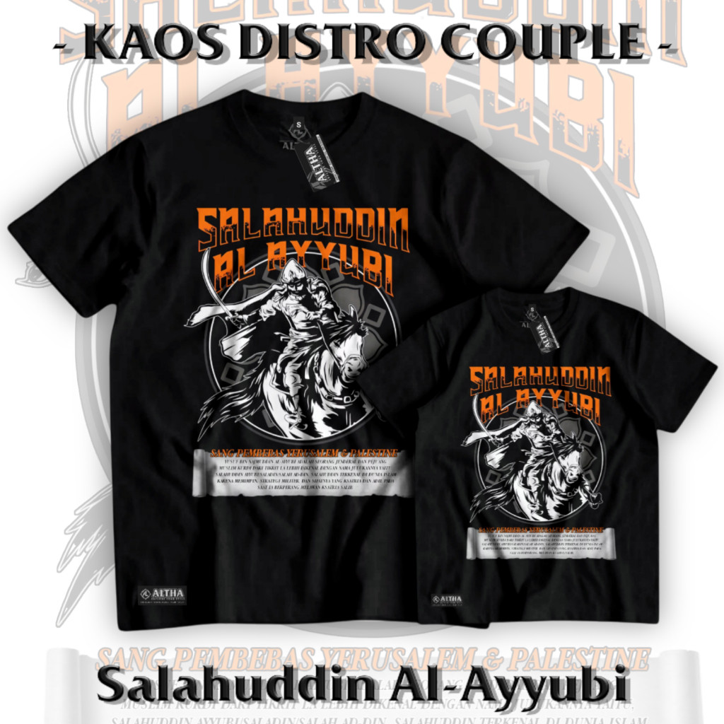 Kaos Distro Couple Keluarga Altha Islami Salahuddin Al-Ayyubi - Baju Atasan Couple Dewasa & Anak SAH