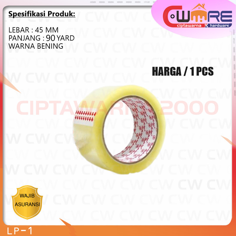 

Lakban Yatta Tape Selotip Isolasi Bening Ukuran 100 yard 90 Yard X 45 mm Packing - LBR CwNs CwH2