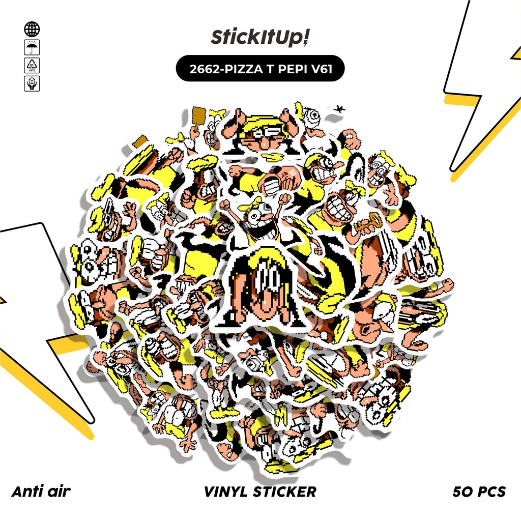 

COD✨ 50 Pcs Stiker PIZZA T PEPI V61 Lucu Anti Air Untuk Dekorasi Notebook Sepeda Skateboard Handphone DIY