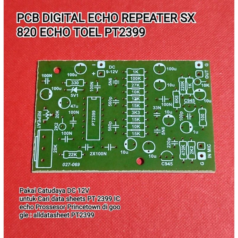 PCB DIGITAL ECHO REPEATER SX820 ECHO TOEL PT2399