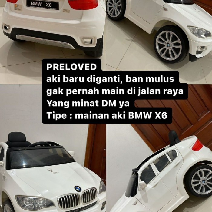 Mainan mobil aki BMW X6 anak perempuan / laki laki (preloved)
