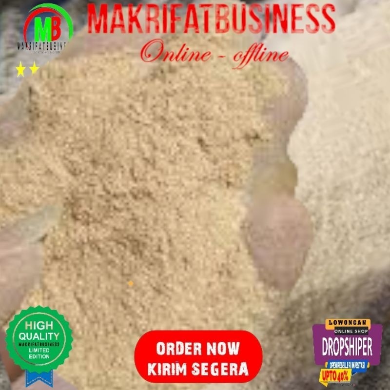 MAKRIFATBUSINESS Paket 1 Kg SEKAM PADI GILING HALUS Cocok Untuk Tambahan  Pakan Ternak dan Media Tan