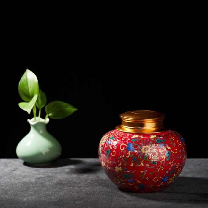 Tempat Bumbu Daun Teh Keramik Lucu Tutup Kedap Udara Toples Bumbu