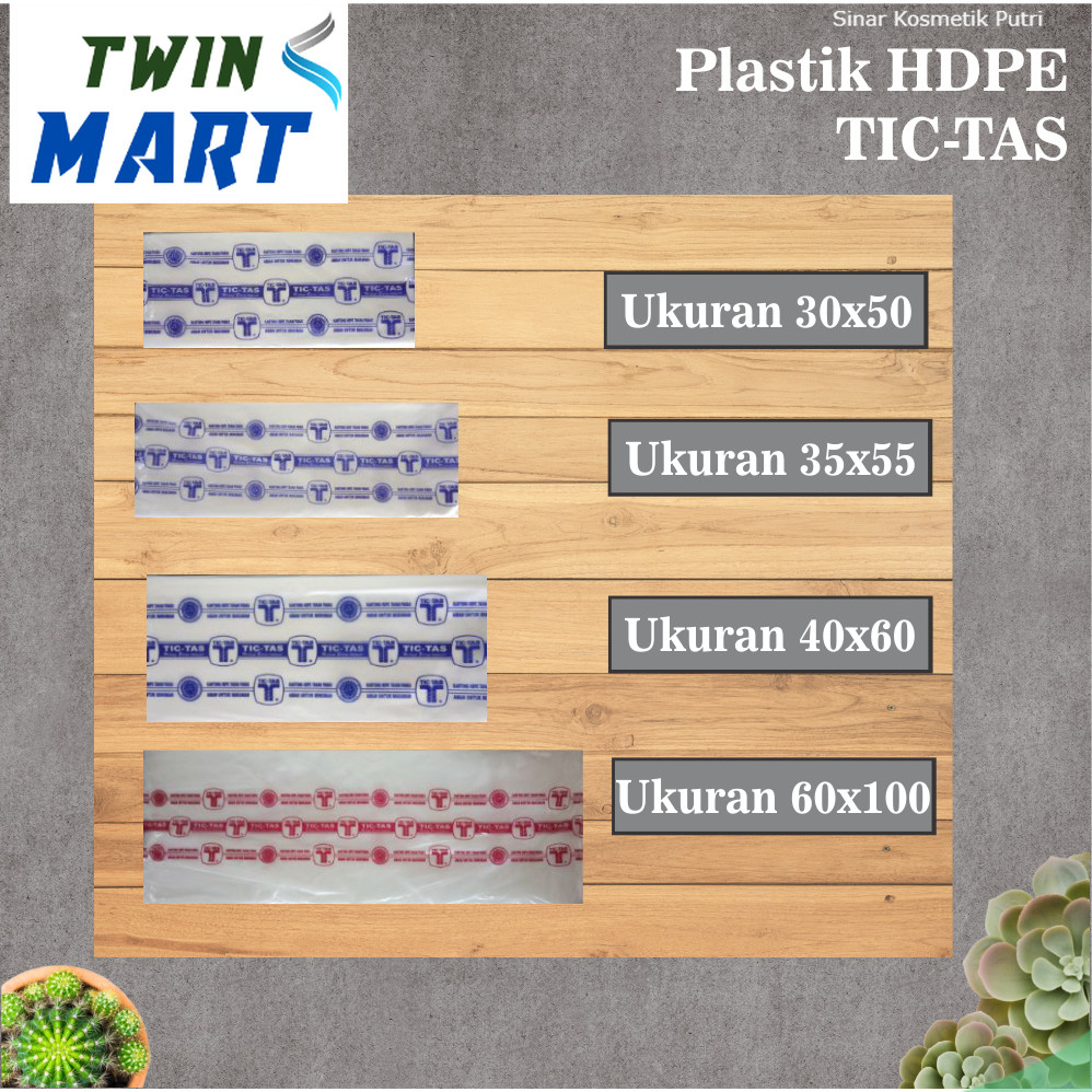 Kantong Plastik TICTAS / Plastik TIC-TAS / Plastik HDPE Tahan Panas / Ukuran 30x50, 35x53, 40x60, 50