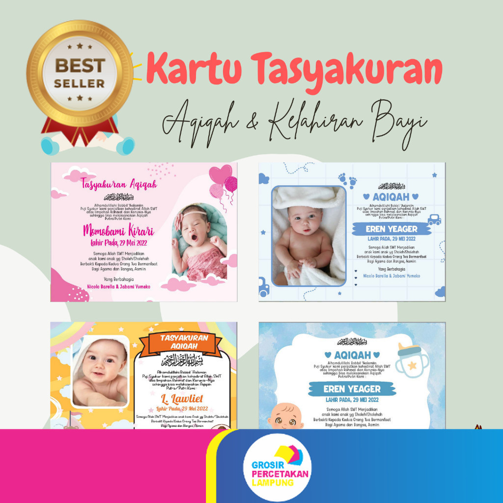 Promo!!! Cetak Kartu Aqiqah dan Tasyakuran Kelahiran Bayi
