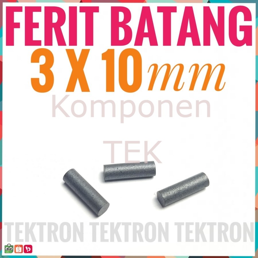 Ferit Batang 3mmx10mm 3mm 1cm d 3 mm p 10mm Core Induktor Osilator LPF