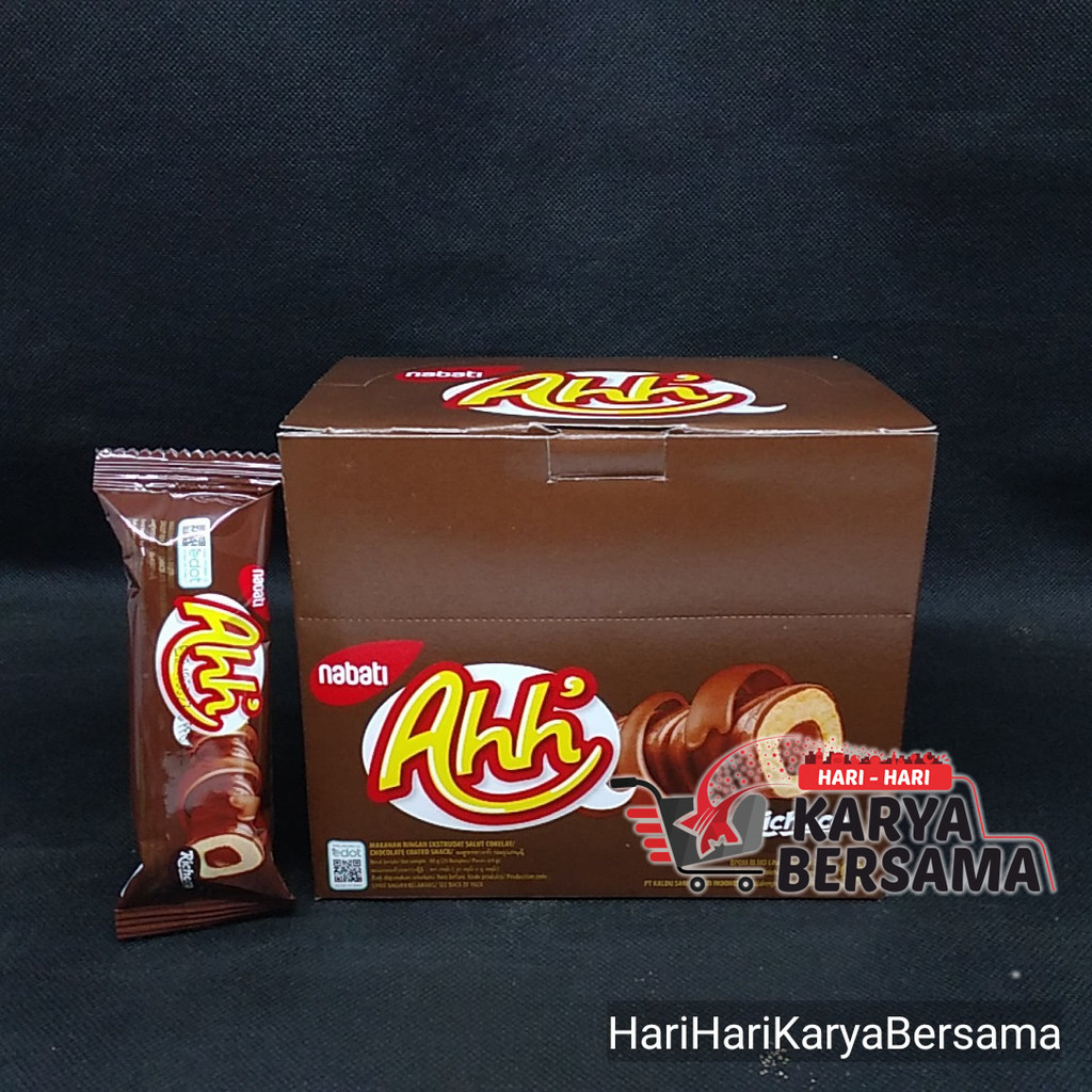 

MAKANAN RINGAN SNACK NABATI RICHOCO AHH CHOCOLATE COATED BOX 20'S X 4GR