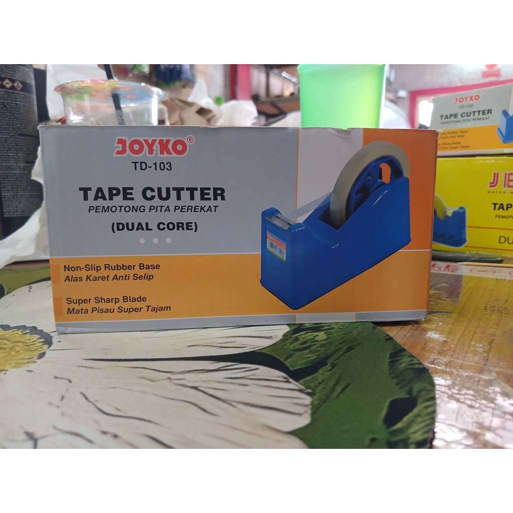 

tape dispenser selotip isolasi TD103 joyko dual core bisa untuk 2 ukuran