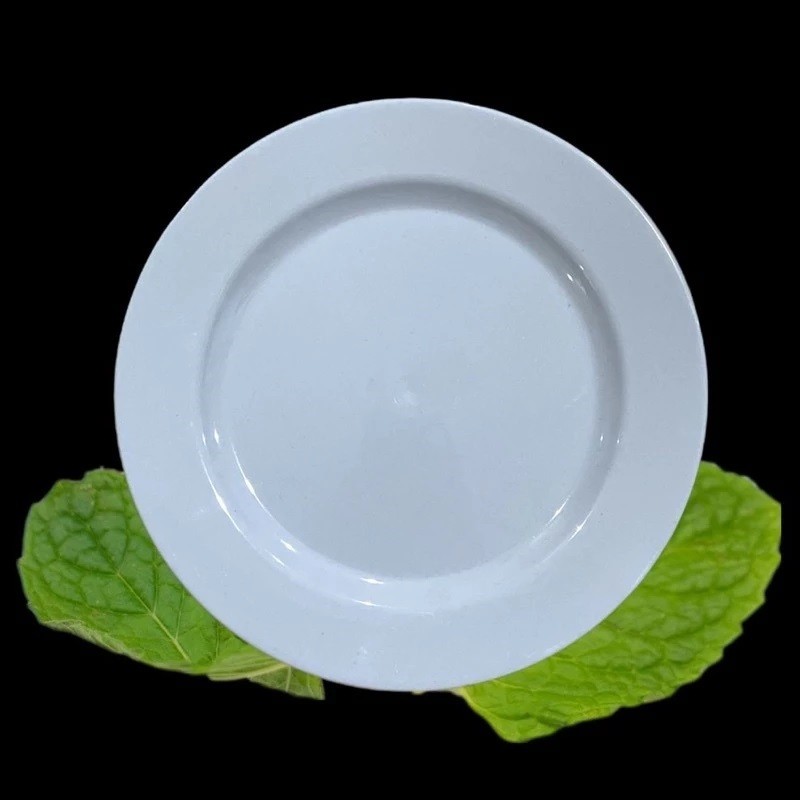 (1 lusin) Piring Ceper Bulat 10 Inch - Piring Makan Besar plastik Prasmanan putih MELISA