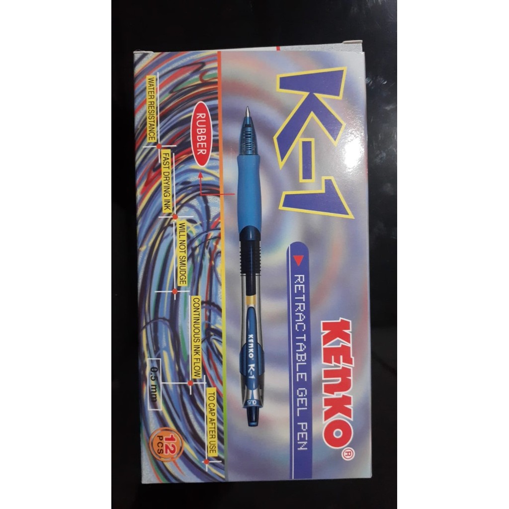 

[New Arrival] Pulpen Kenko K-1 Retractable Gel Pen (isi 12 buah) - Biru