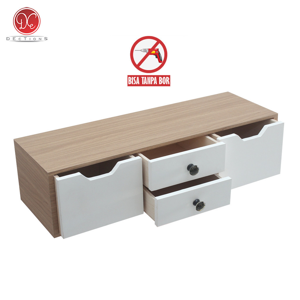 Dections Rak Laci Gantung Modern Minimalis Tempel Dinding Meja Nakas Dekorasi 60x20cm