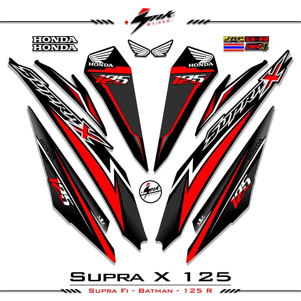 Striping Honda Supra X 125 Fi 2018 Dasar Hitam Stiker Supra X