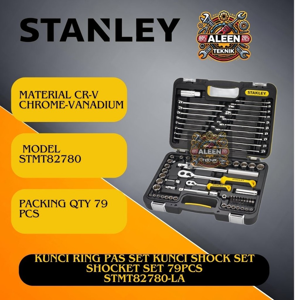 Kunci Ring Pas Set Kunci Shock Set Shocket Set 79Pcs STANLEY STMT82780-LA