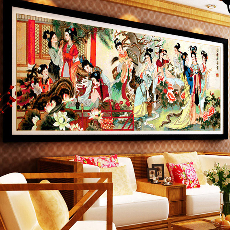 

DIY cross stitch chinese women Cross-stitch Kits Embroidery Needlework 12 beauty wall painting art decor large picture pattern