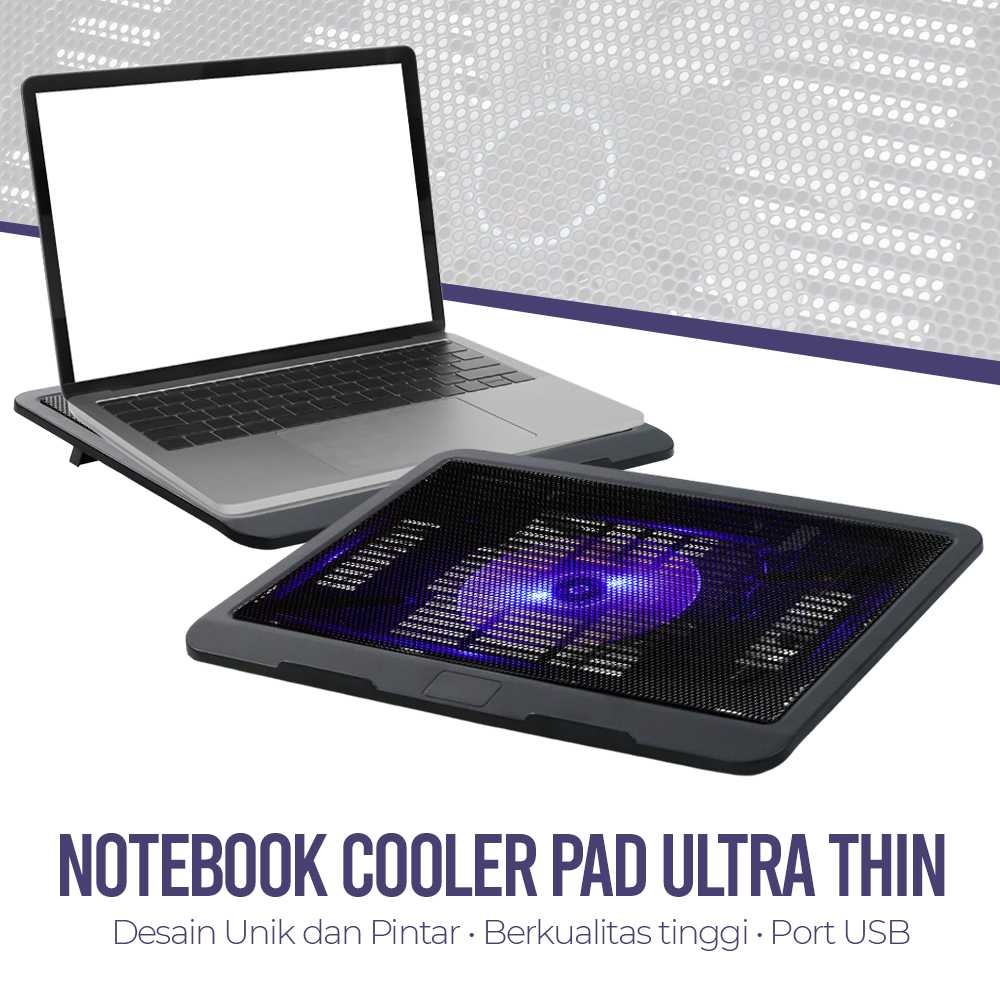 Taffware Kipas Laptop Cooling Pad Notebook Ultra Thin Radiator Cooling Base - V19 / Fan Cooler Lapto
