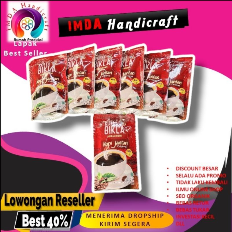 

IMDA HANDICRAFT PAKET 7 PCS KOPI BIKLA JANTAN ASLI KOPI ROBUSTA JEMBER 125 GRAM