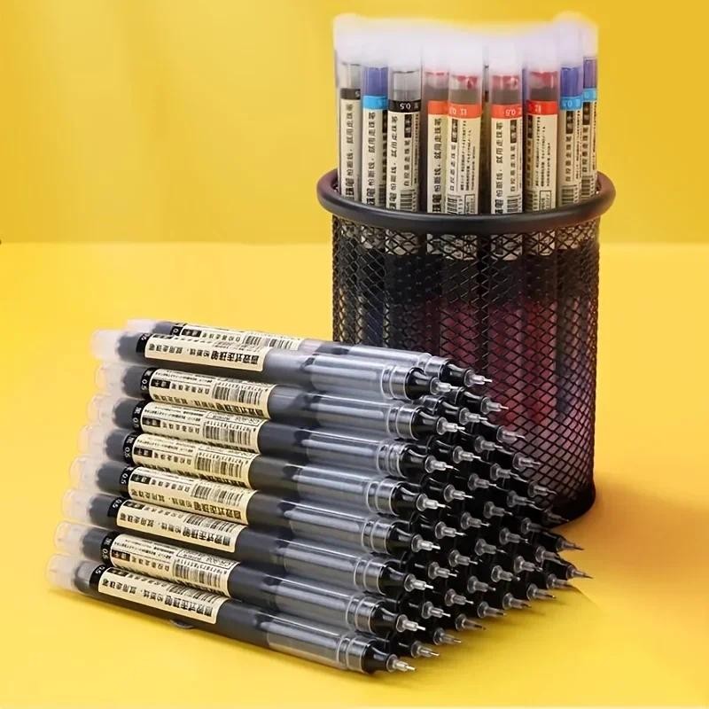 

8Pcs Student Neutral Straight Liquid Ballpoint Gel Pen 0.5mm Black Blue Red Writing Tools Cute stationery office accessories