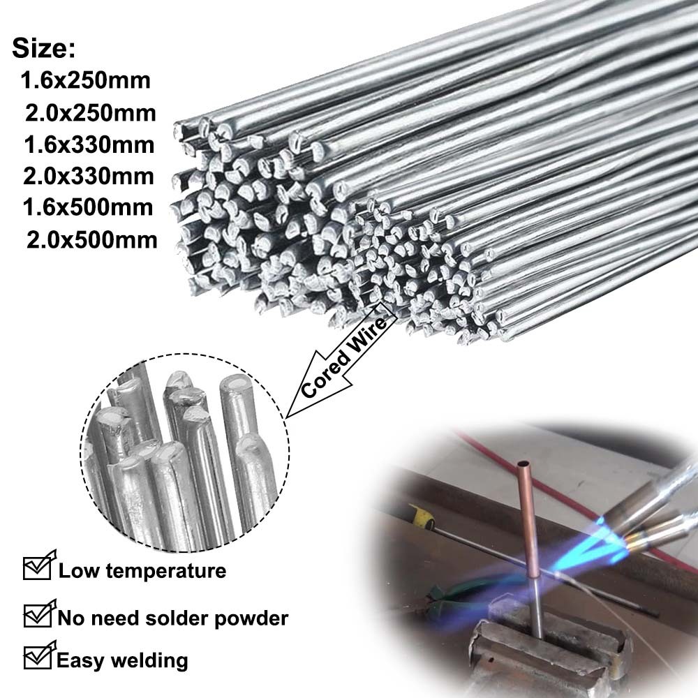 250/330/500mm Low Temperature Simple Welding Rods Easy Melt Aluminium Flux Cored Welding Electrodes 