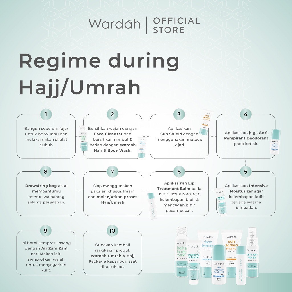Wardah - Umrah Haji Skincare Paket Lengkap - Tanpa Parfum