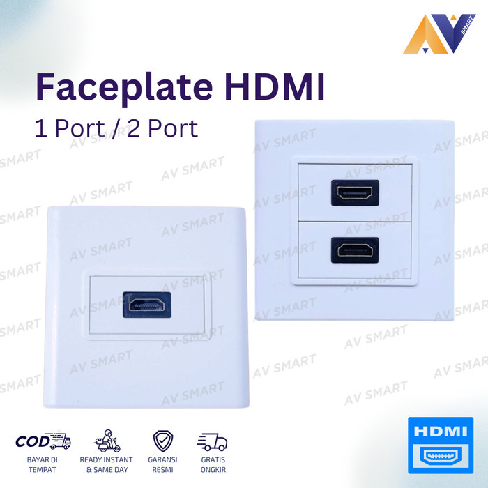 Faceplate HDMI / Outlet HDMI / Wall Plate HDMI / Stop Kontak HDMI 1 Port / 2 Port