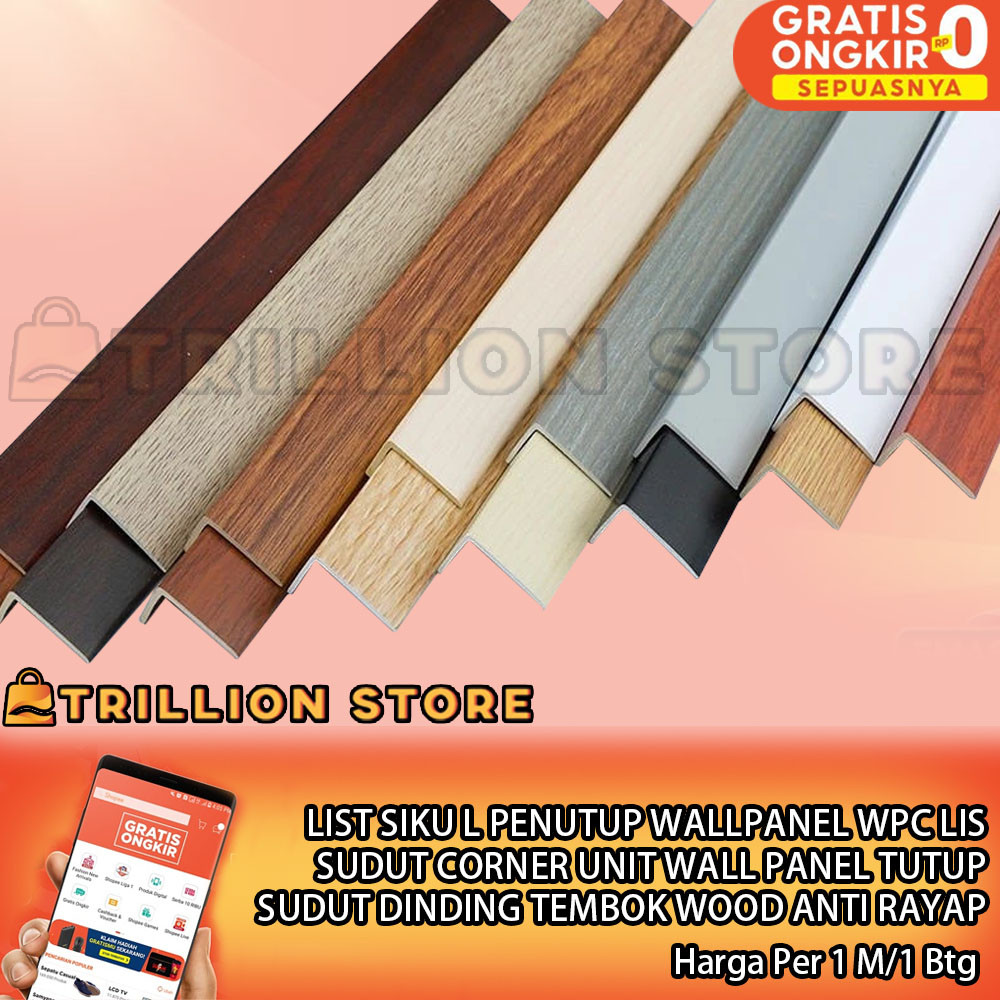 Lis Wpc List Siku Plint Penutup Wallpanel Sudut Corner Unit Wall Panel Tutup Sudut Dekorasi Accesori