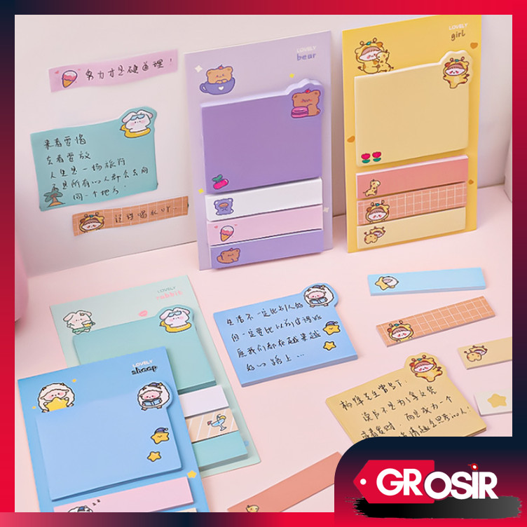 

Grosir - S6248 Sticky Notes 4 Line / Pembatas Buku Motif Lucu / Paper Sticky Notes Cute Animal / Aesthetic Sticky Notes Animal Lucu