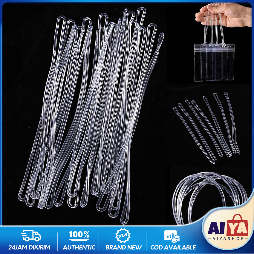 100PCS Tali Koper PVC Bening Transparan - Tali Loop Strap, Tali Penanda Koper, Tali Gantung Name Tag