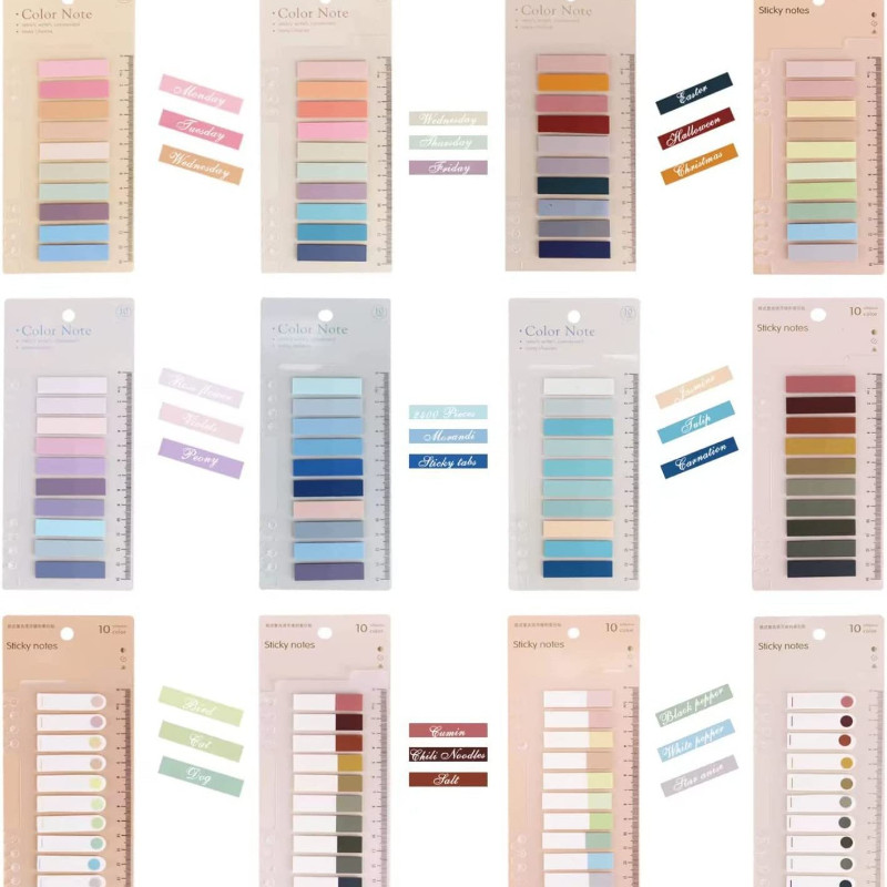 

200 Sheets Transparent Sticky Notes Self-Adhesive BookMarkers Posted It Annotation Reading Book Clear Tab Kawaii Cute Stationery