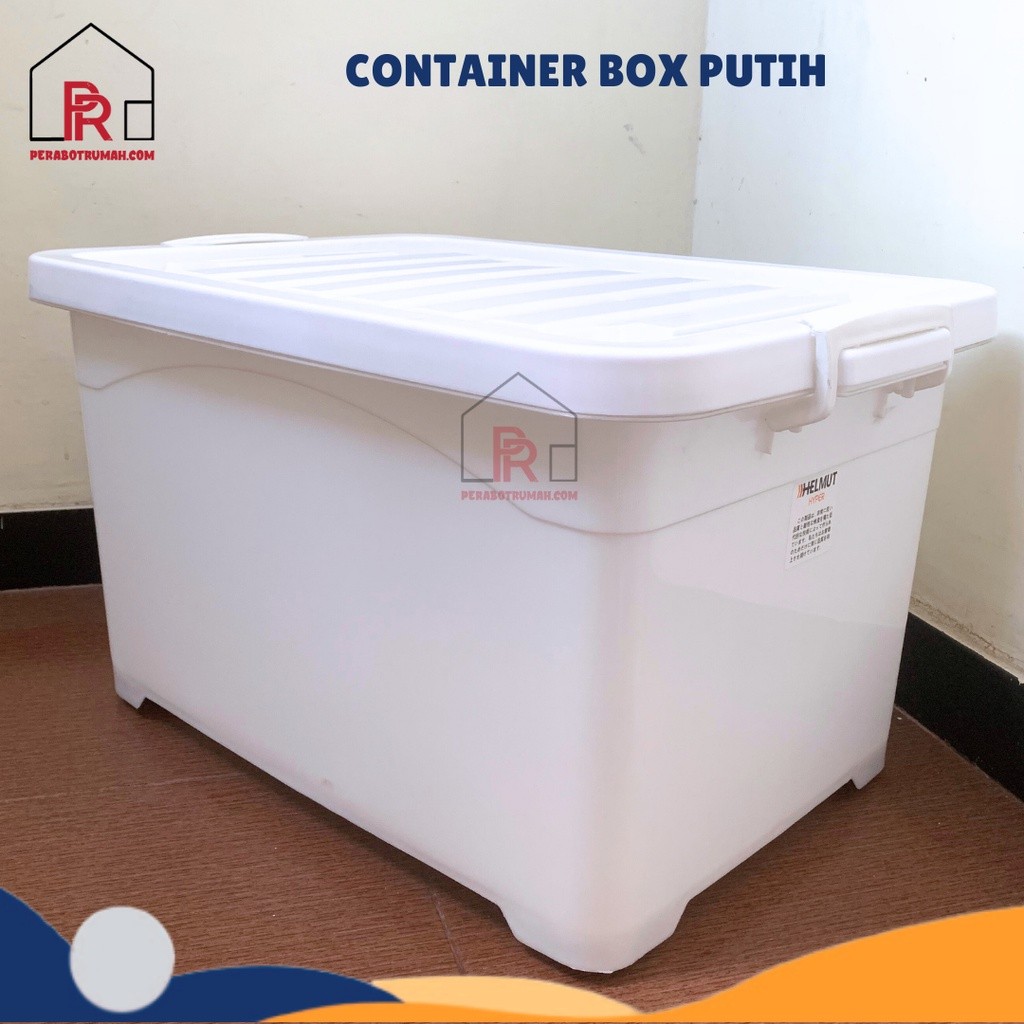 Container Full Putih 60L / Box Roda / Kotak penyimpanan besar / Container Box