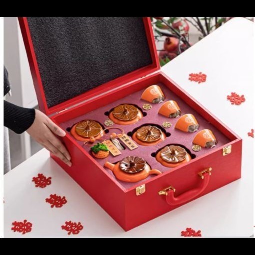 

Wedding Chinese Tea Set Teh pai Teko Pernikahan - Orange