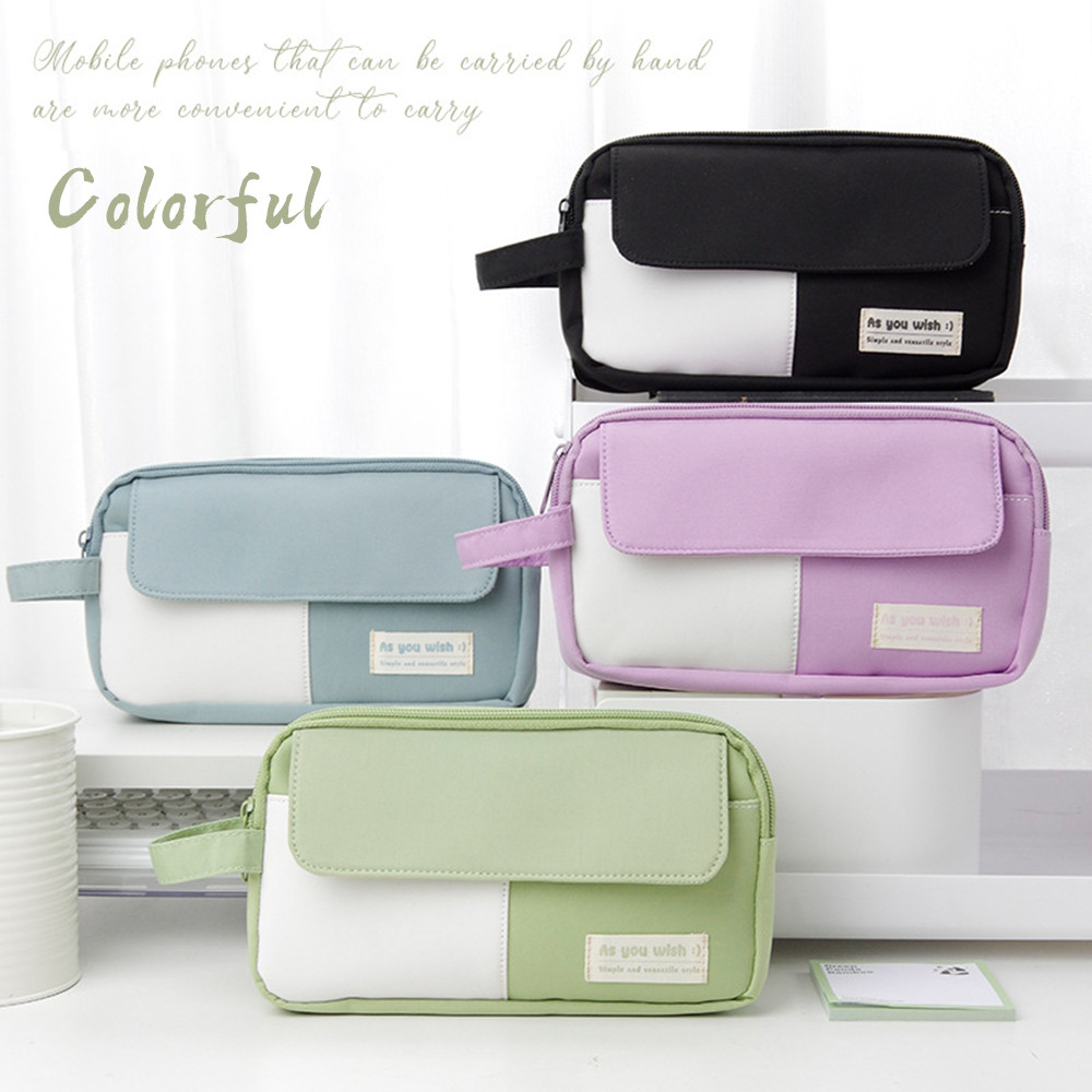 

1 Piece New Simple High Capacity Pencil Case High School Students Pen Bag Zipper Stationery Supplies