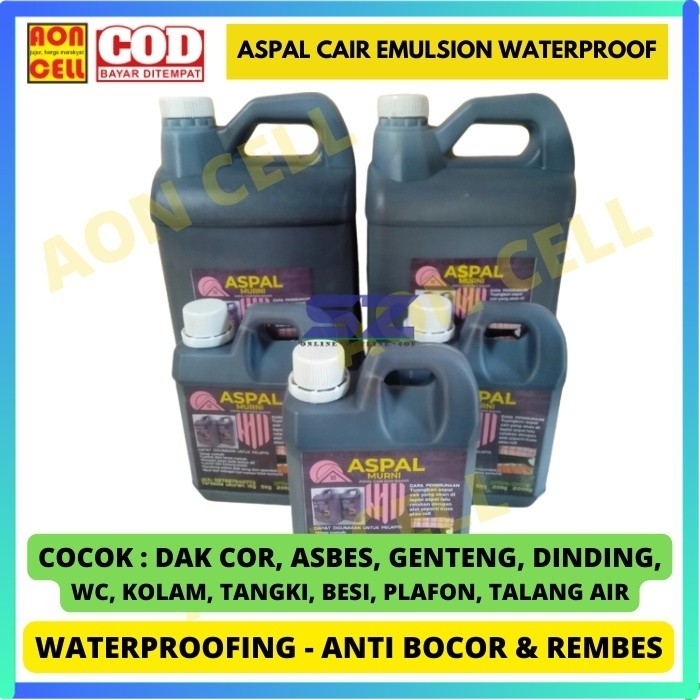 aspal cair 5kg 5liter waterproofing anti bocor anti rembes anti karat asphalt emulsion