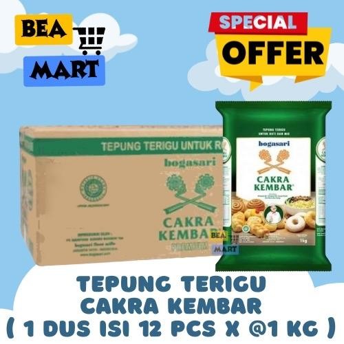 

Tepung Terigu CAKRA KEMBAR Premium 1 Dus Isi 12 Pcs x 1kg | Tepung Protein Tinggi Bogasari Kemasan 1 kg 1 Karton