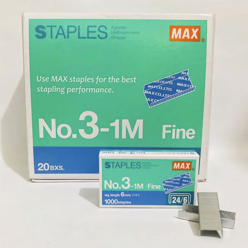 

MAX NO. 3-1M ISI STAPLER STAPLES BESAR (1PAK/20BXS)