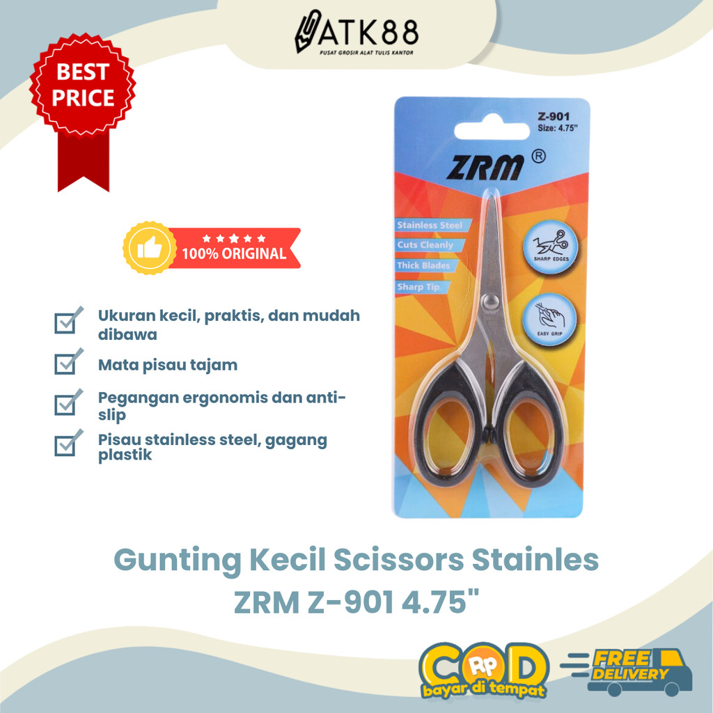 

[ATK88] Gunting Kertas ZRM Z-901 Gunting Kecil 4.75" / Gunting Kerajinan