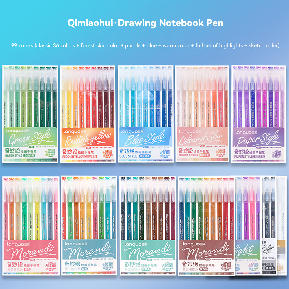 

105Color Hand Account Gel Pen Languo Morandi Retro Pen Large-Capacity Color Handbook Pen For Student Painting Graffiti Writting