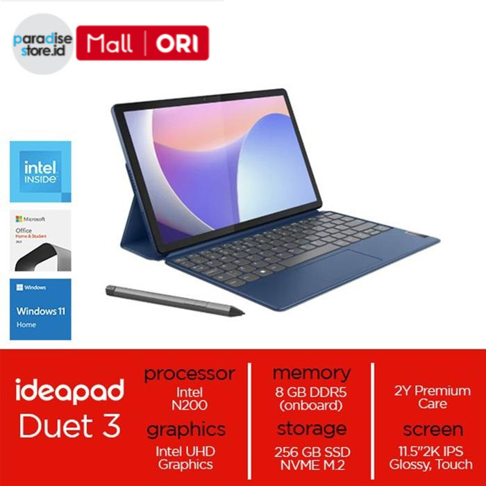 Lenovo IdeaPad Duet 3i 11IAN8 Intel N200 8GB 256GB W11+OHS Touch Screen