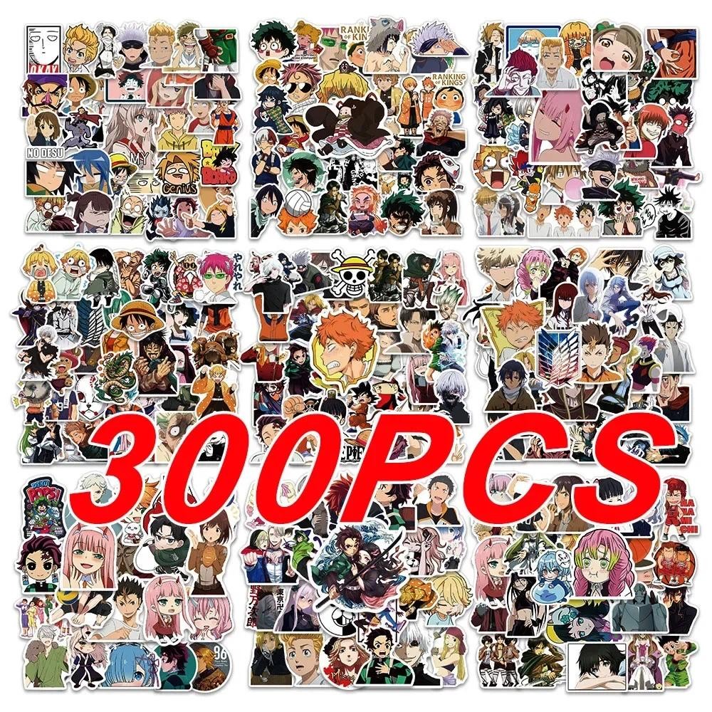 

300Pcs Mix Anime Stickers Onepiece for Kids JujutsuKaisen DragonBall Sticker Y Car Wall Cool Cartoon Decals Waterproof Toy