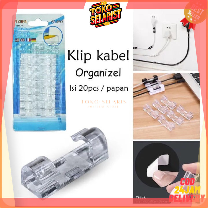 COD MAKASSAR KLIP KABEL ORGANIZER / PENGIKAT KABEL TEMPEL SERBAGUNA CABLE PENJEPIT KLEM KABEL