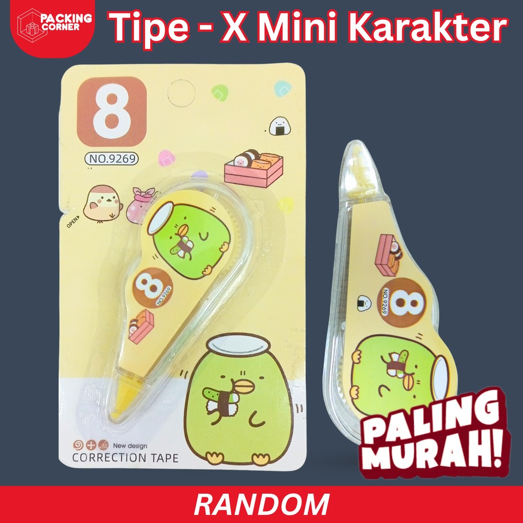 

Type X Karakter Correction Tape Mini 8M Type-x Lucu ATK Penghilang Coretan Kertas Buku Sekolah Kantor