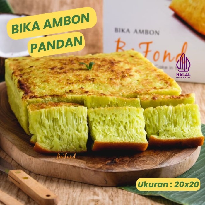 

Bika Ambon BeFond Pandan Asli ukuran 20x20cm