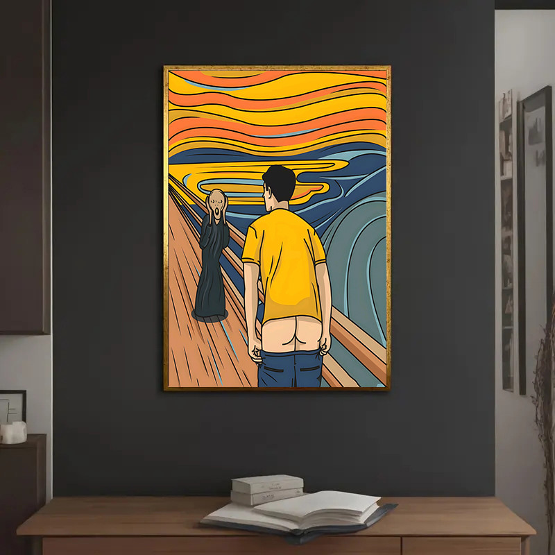

Creative Painting Art, Screaming And Shouting, Interesting Canvas Wall Art, Canvas Prints Poster For Living Room Home Decoration