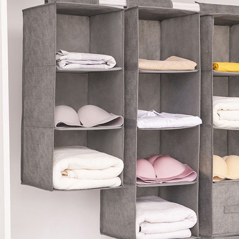Rak Gantung Kain Lemari Baju Shelf Closet Wardrobe Storage Box 4 Susun