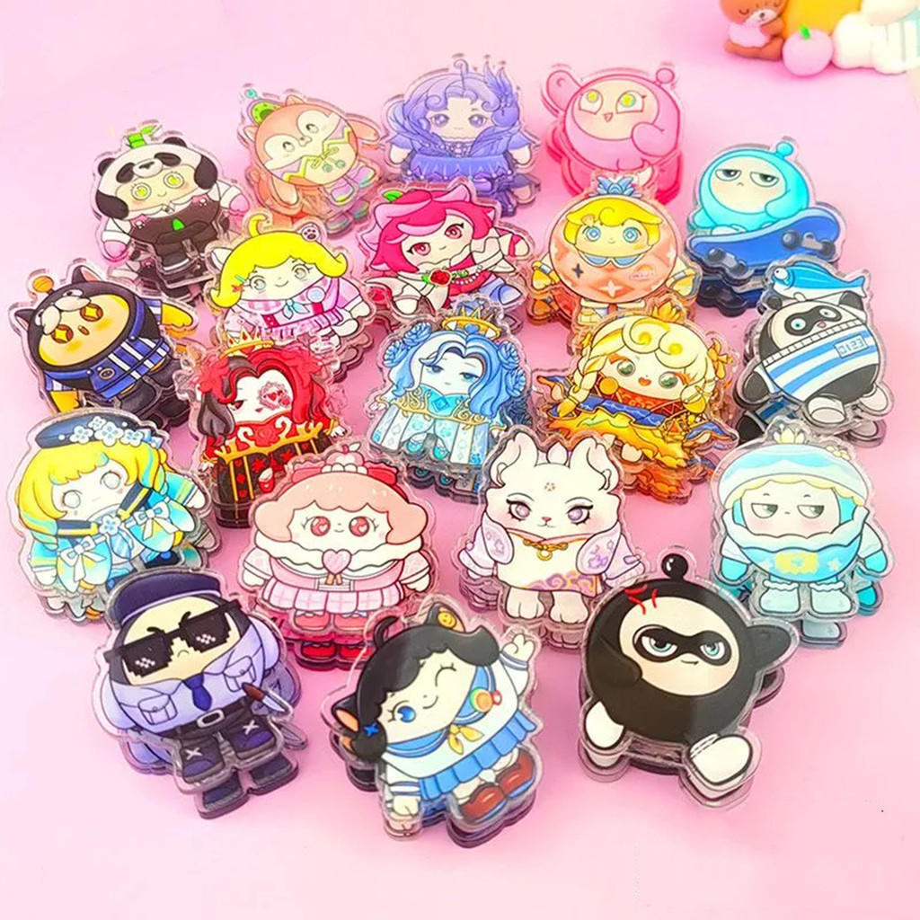 

10PCS Cartoon Acrylic Binder Clip PP Clip Planner Clips Paper Clamp Office Decorative Supplies School Stationery Office