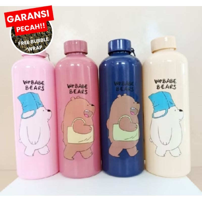 Botol Minum Plastik Murah Aesthetic 1 Liter We Babe Bear  - Tumbler Minum Cute  Lucu  Grosir Murah