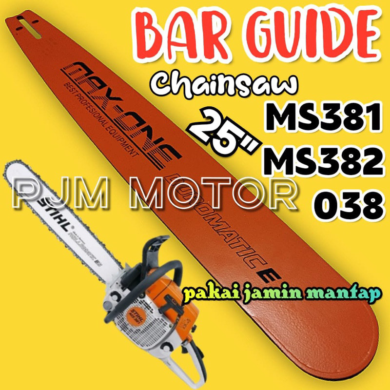 

Ms381 Bar parangan 25 Inci Mesin chainsaw sthil stihl Ms382 038 Merek maxone amplas