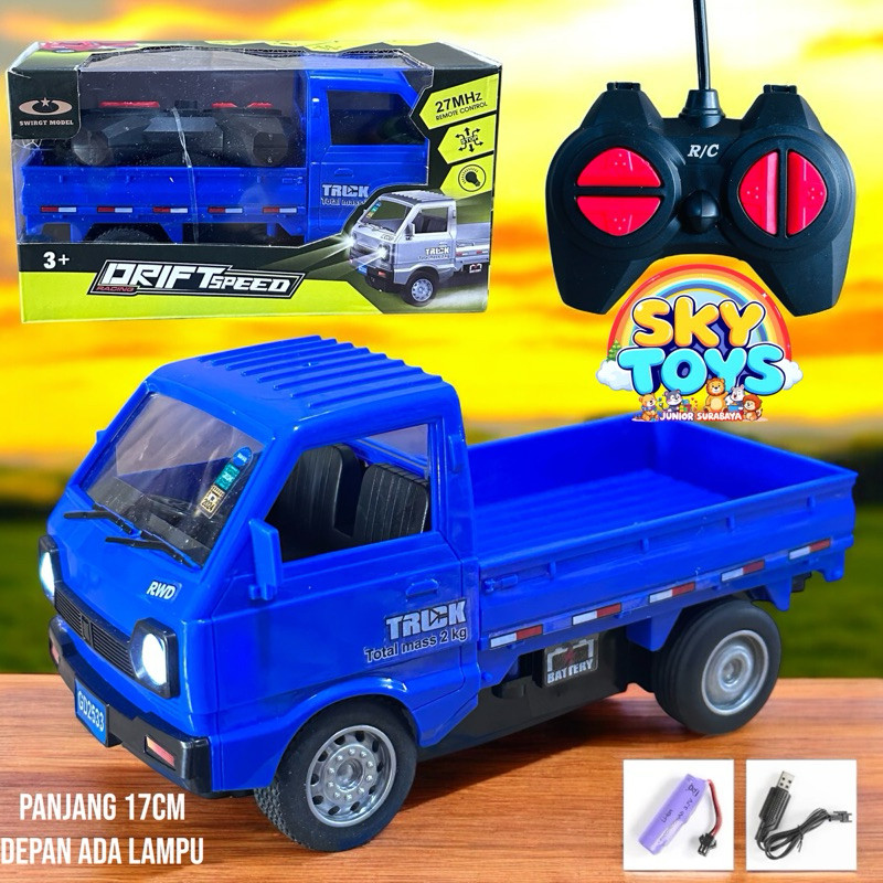 NARWAJAYA MAINAN MOBIL REMOTE RC PICK UP SUZUKI CARRY BATERAI CAS MAINAN RC CARGO PIC-UP  SCALE 1:20