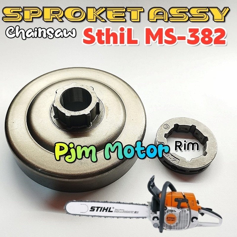 

Ms382 Sporket assy clutch drum Rumah kain klos mesin chainsaw senso sinso stihl sthil Ms 382 amplas