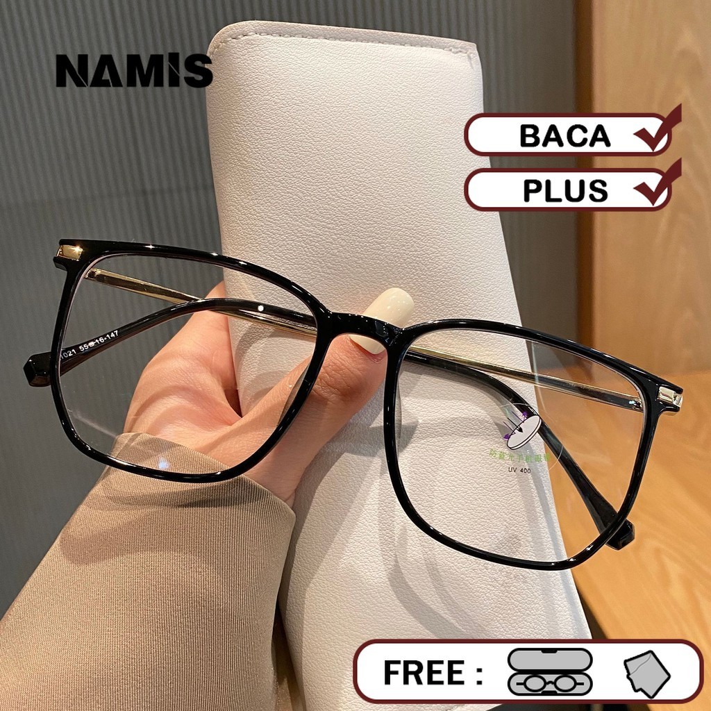 Nama Kacamata Baca Plus Anti Radiasi Blueray Pria Wanita Besar Frame Kaca Mata Optik 21021