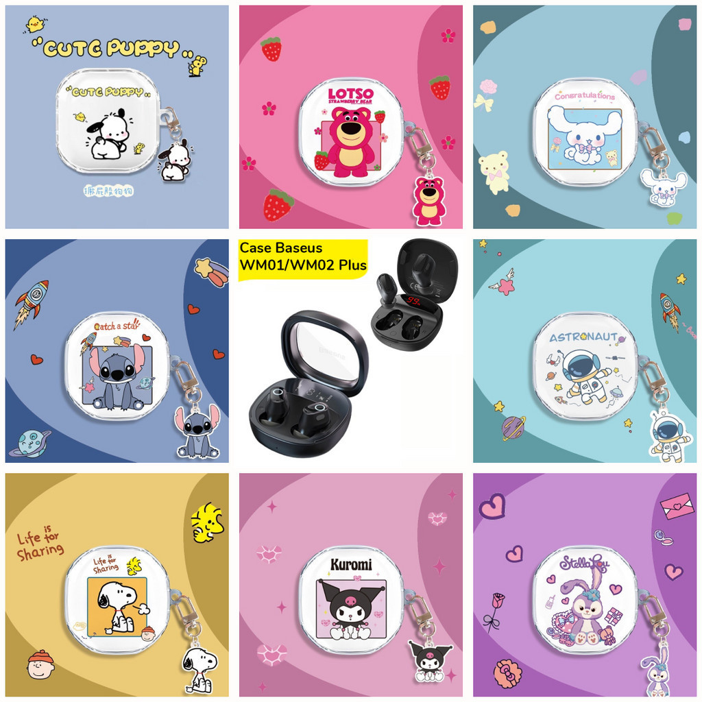 VIRAL Case Baseus WM01+ / WM02+ / WM01 Plus / WM02 Plus Soft Case Tpu Transparan Cute Cartoon Anti S